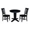 International Concepts 30 in. Solid Wood Round Top Pedestal Dining Table - 29.9 in. High, Black K46-30RT-23B - alternate 5